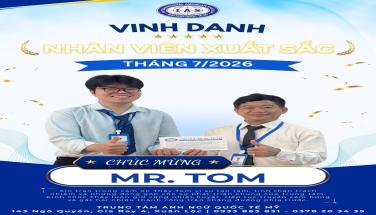 TRUNG TÂM ANH NGỮ QUỐC TẾ MỸ TRÂN TRỌNG VINH DANH NHÂN VIÊN XUẤT SẮC THÁNG 07/2026 