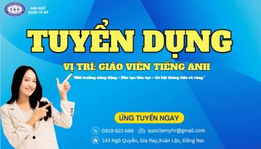 TUYỂN DỤNG GIÁO VIÊN TIẾNG ANH 2025