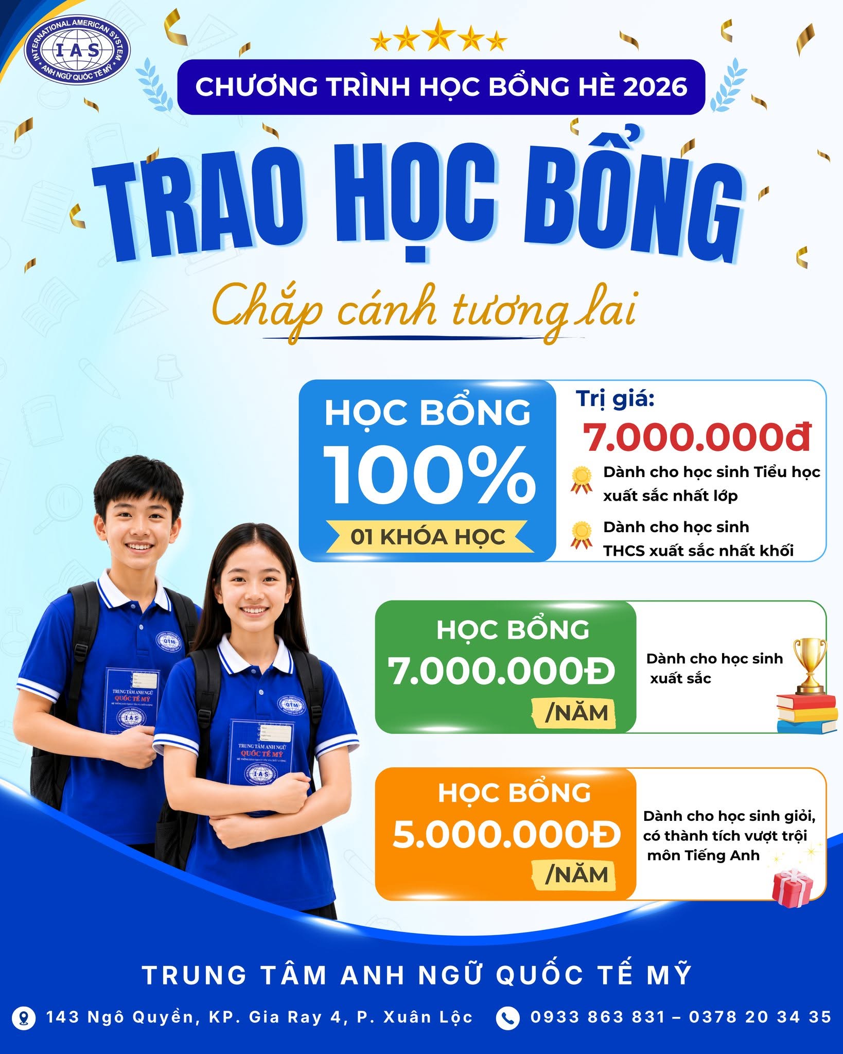 HỌC BỔNG HÈ 2026 – GHI NHẬN NỖ LỰC, CHẮP CÁNH TƯƠNG LAI