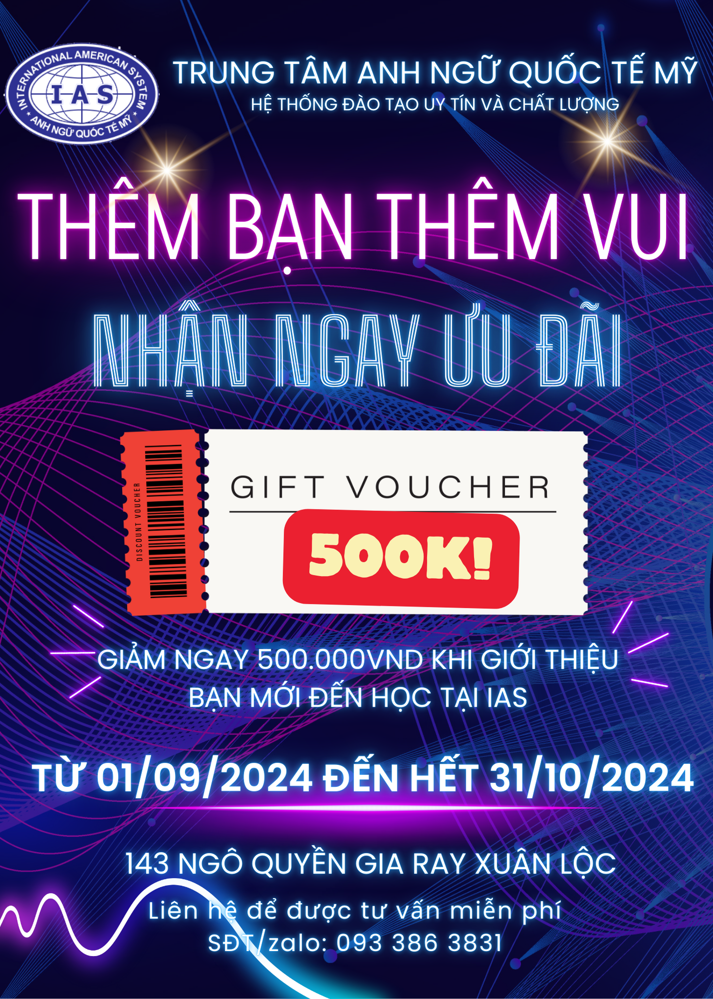 ƯU ĐÃI GIỚI THIỆU HỌC VIÊN THÁNG 09&10