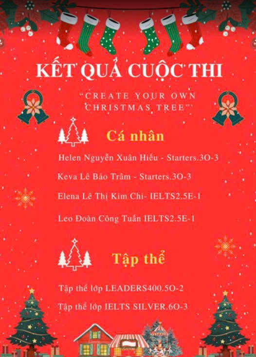 kết quả cuộc thi " your own Christmas tree"