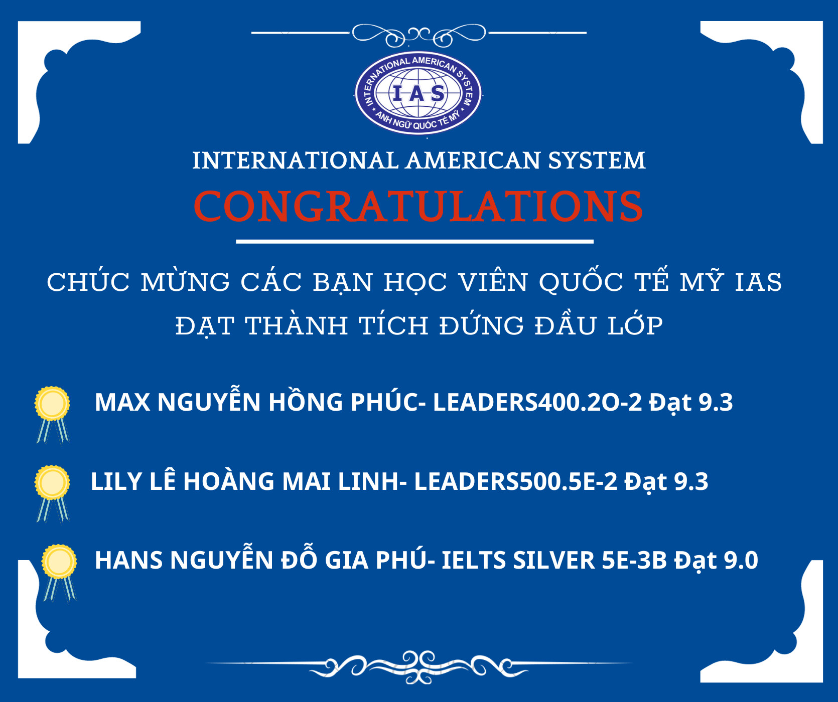 Học viên có thành tích học tập cao trong tháng 1