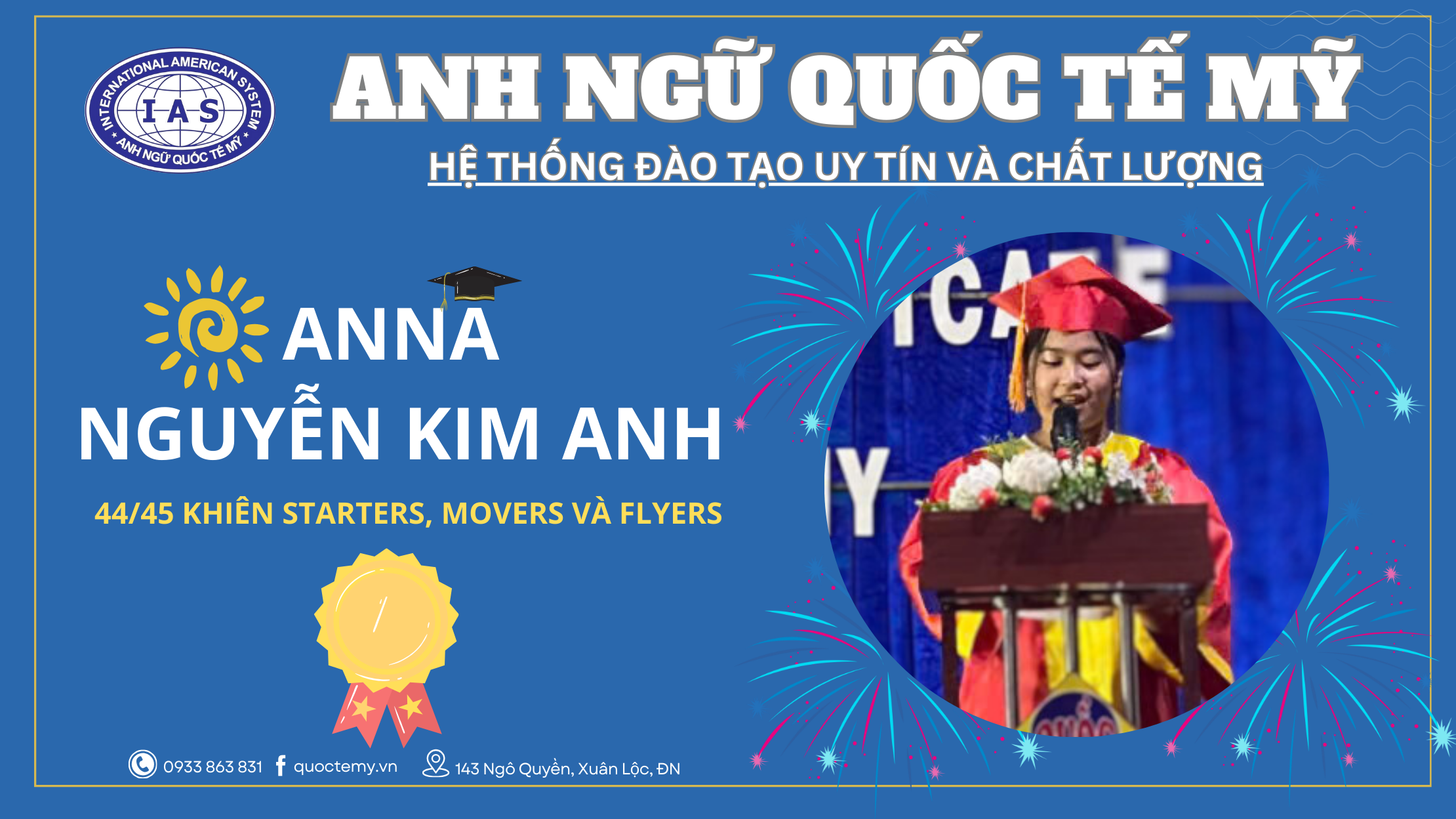 NGUYỄN KIM ANH- 44/45 khiên Starters, Movers và Flyers