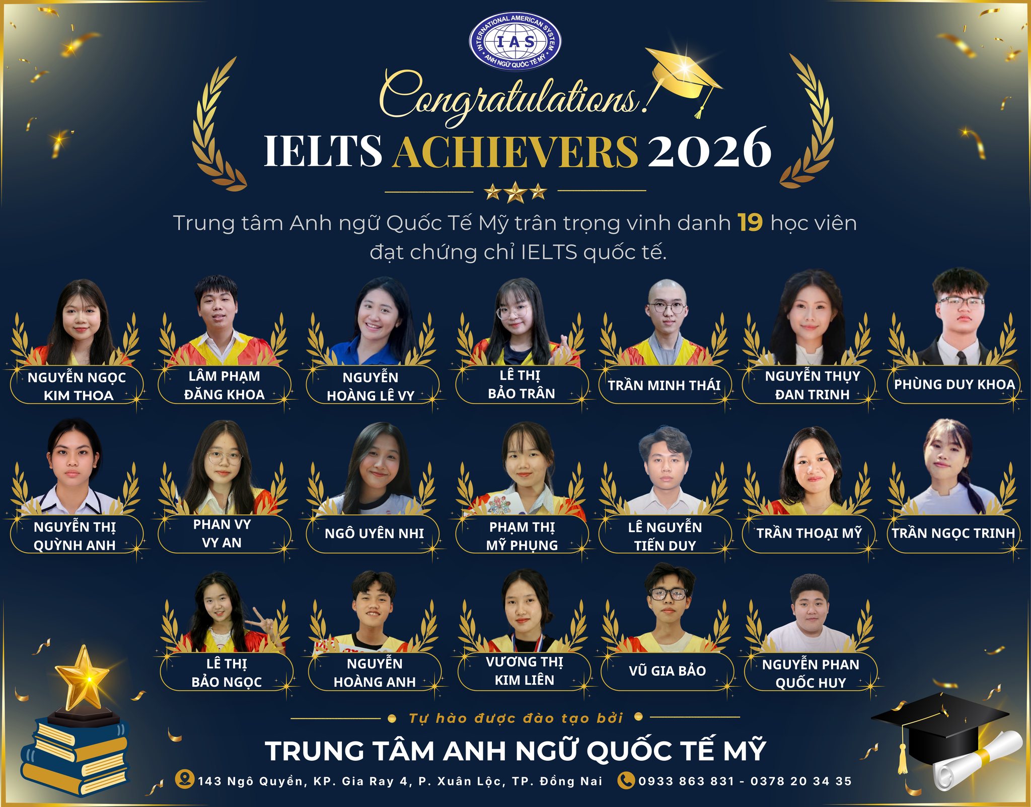 ✨ VINH DANH HỌC VIÊN ĐẠT CHỨNG CHỈ IELTS 2026 
